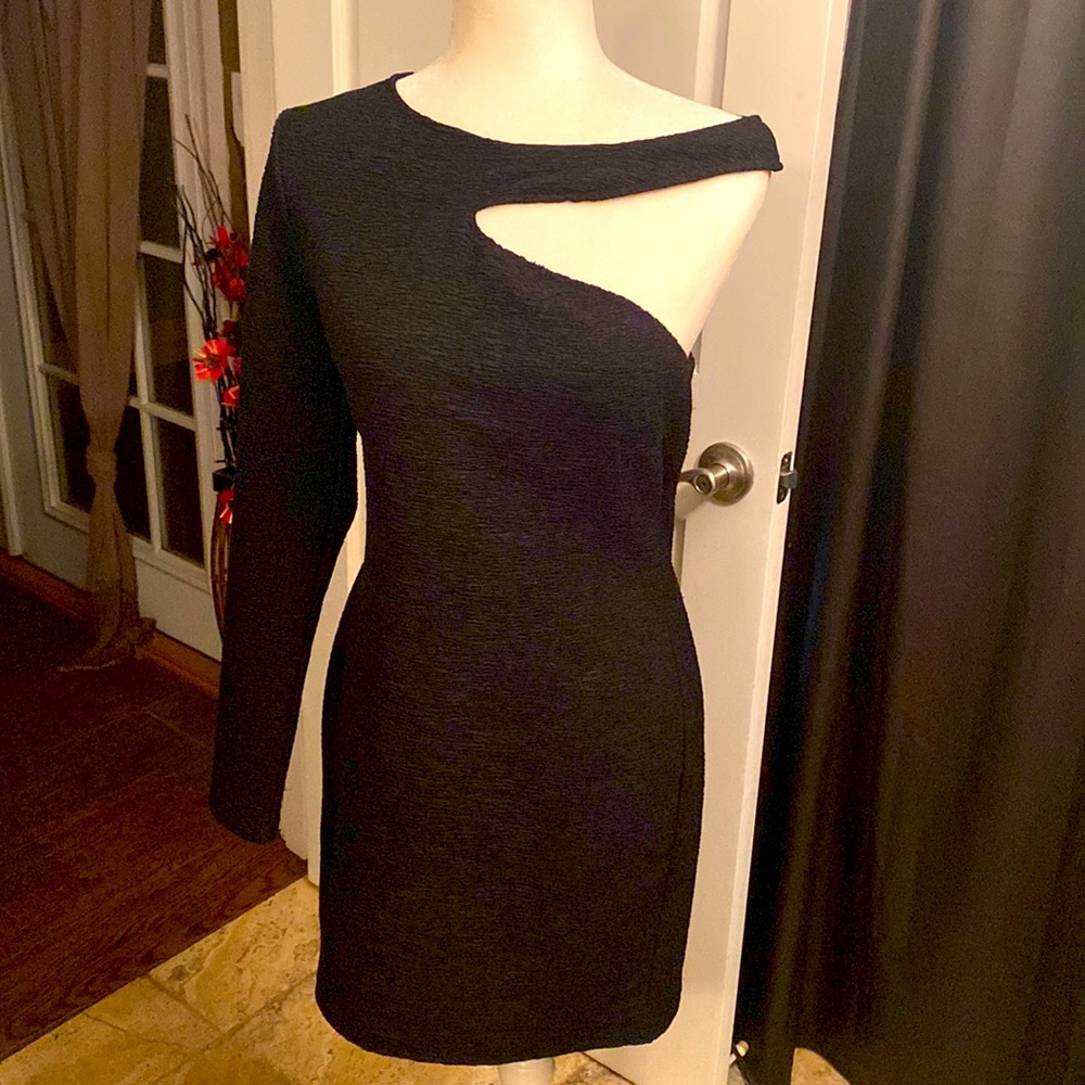 BCBGeneration black one shoulder elegant Bodycon dress